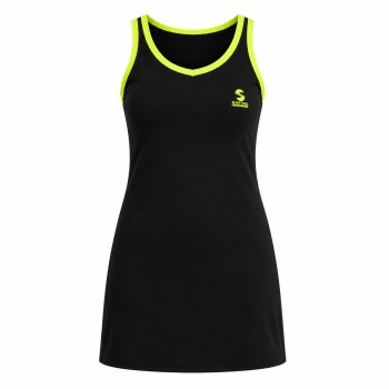 Vestido Softee Atenea Negro y Amarillo Fluor