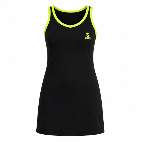 Vestido Softee Atenea Negro y Amarillo Fluor